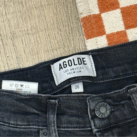 Agolde Black Skinny Distressed Jeans 26 - Picture 2 of 3
